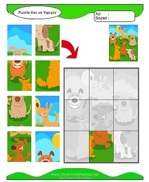 Puzzle Kes Yapıştır Çalışma Sayfaları